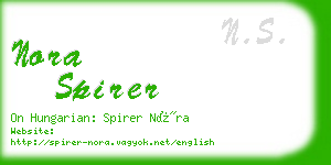 nora spirer business card